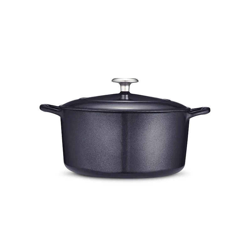 Tramontina 5.5 QT Covered Round Dutch Oven - Cast Iron - Dark Blue - Gourmet 80131/038DS
