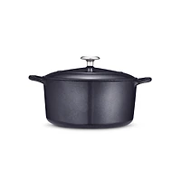 Tramontina 5.5 QT Covered Round Dutch Oven - Cast Iron - Dark Blue - Gourmet 80131/038DS