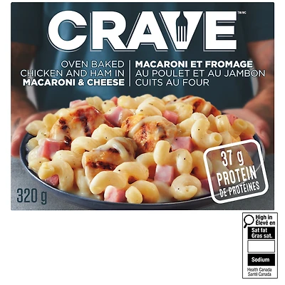 CRAVE Oven Baked Chicken and Ham in Macaroni & Cheese, 320g