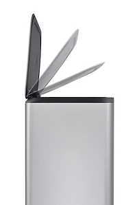 Poubelle de cuisine 50 L en acier inoxydable – Pédale au pied, couvercle à fermeture douce, finition anti-empreintes, bac intérieur amovible – Grande capacité pour maison et bureau