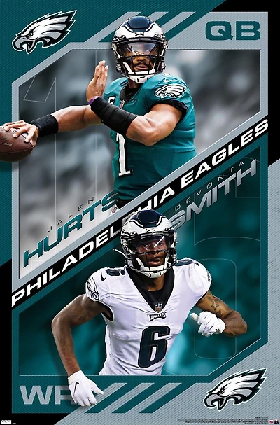 NFL Philadelphia Eagles - Jalen Hurts & DeVonta Smith 21 Wall Poster, 22.375" x 34"