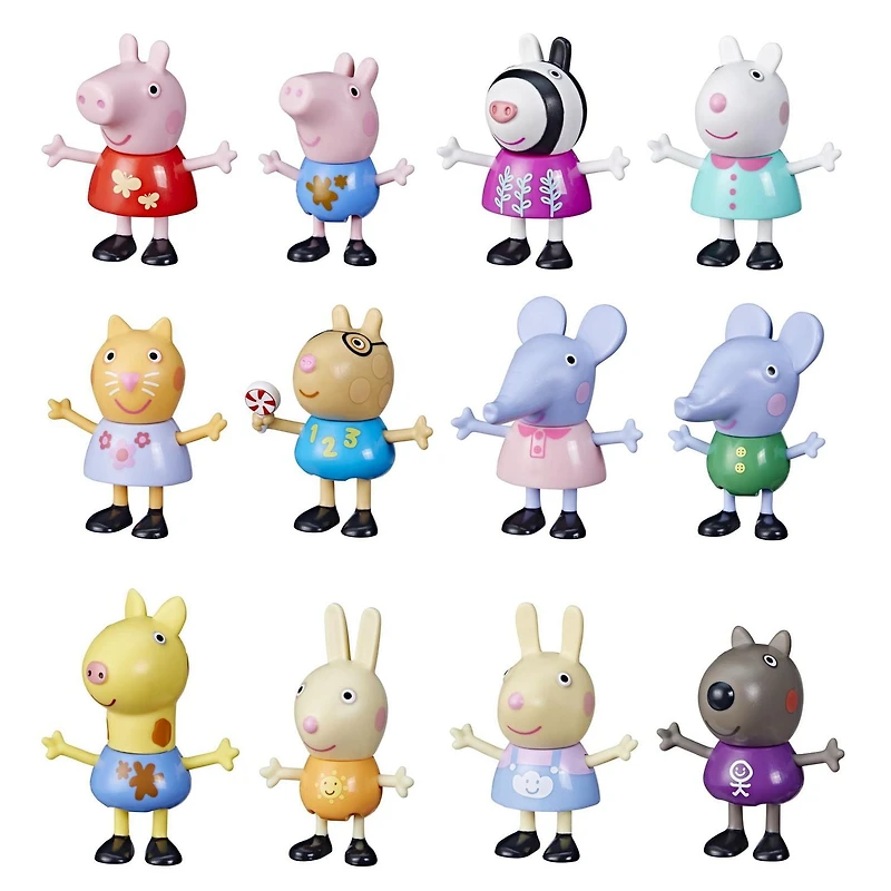 Peppa Pig Peppa's Club, Boîte surprise Club des amis, jouet préscolaire à déballer, inclut 1 des 12 figurines mystères à collectionner, dès 3 ans À partir de 3 ans