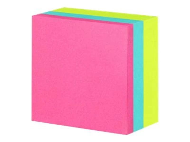 Cube de feuillets 2027-BRT Post-it®, couleurs vives, 76 mm x 76 mm (3 po x 3 po), 1 cube/paquet, 400 feuillets/cube
