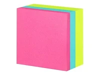 Cube de feuillets 2027-BRT Post-it®, couleurs vives, 76 mm x 76 mm (3 po x 3 po), 1 cube/paquet, 400 feuillets/cube