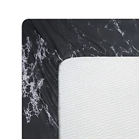 Marina Decoration Ultra Soft Silky Deep Pocket Rich Printed Bedding Rayon from Bamboo All Season Sheet Set with Pillowcases, Modern Black Marble Pattern