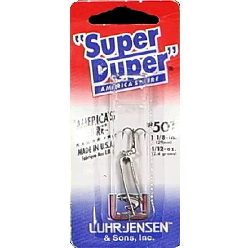 Luhr-Jensen Super Duper Spoon 1-1/8" 1/12 oz, Chrome/Silver Prism-Lite