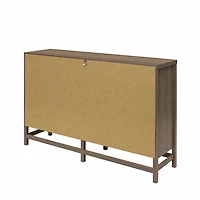 Commode 6 tiroirs Lennon d’Ameriwood Home, brun moyen et faux rotin