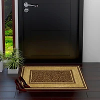 Ottomanson Ottohome Collection Non-Slip Rubberback Bordered Design Indoor Area Runner Rug/Entryway Mat