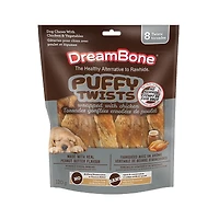 DreamBone Torsades Gonflées Enrobées de Poulet et Fabriquées avec un Arôme Véritable de Beurre d'Arachides, Offrez à Votre Chien une Délicieuse Gâterie à Mâcher Sans Cuir Brut, pour Tous les Chiens de 14 kg