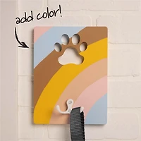 Plaid Unfinished Wood Surfaces Pet Leash Holder, 6" x 8" x .5", Plaid Pet Leash Holder