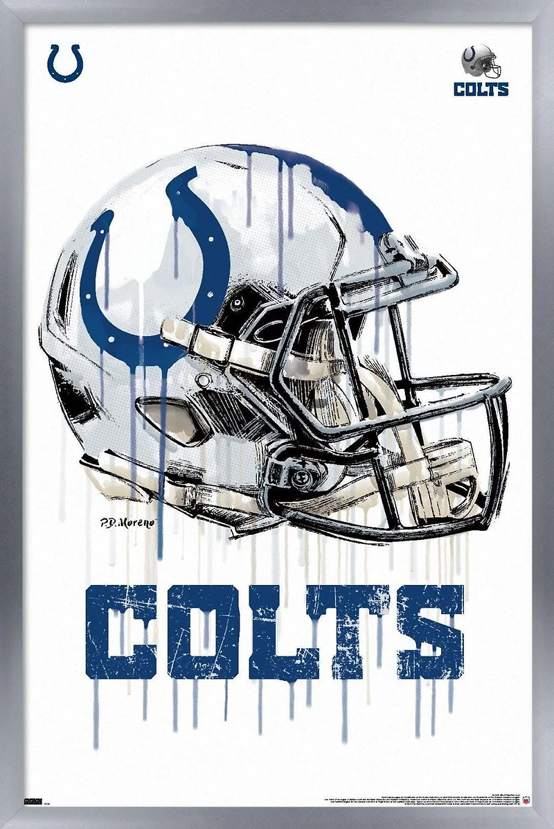 NFL Indianapolis Colts - Drip Helmet 20 Wall Poster, 22.375" x 34"