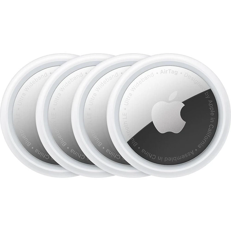 Apple Étiquette Aérienne Lot de 4, traqueur d’objets compatible avec Apple Find My - (Quantité limitée à 4 par commande et limite de 1 commande par foyer)