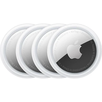 Apple Étiquette Aérienne Lot de 4, traqueur d’objets compatible avec Apple Find My - (Quantité limitée à 4 par commande et limite de 1 commande par foyer)