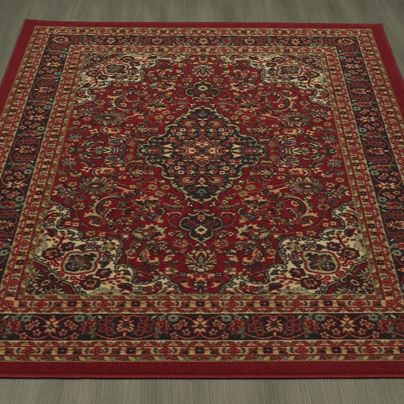 Tapis à motif persan à sous-couche en caoutchouc de la collection Ottohome