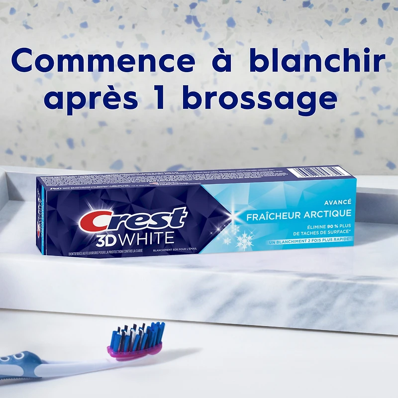 Dentifrice blanchissant Crest 3D White Avancé, Fraîcheur arctique, 70 mL 70 ml