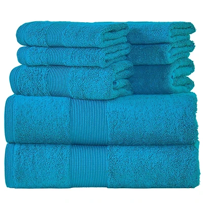 Fabstyles Ensemble de serviettes 8 pièces, serviettes en peluche et absorbantes à usage quotidien, 2 serviettes de bain, 2 essuie-mains et 4 débarbouillettes pour chambre d'amis, salle de bain, articl