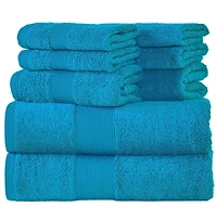 Fabstyles Ensemble de serviettes 8 pièces, serviettes en peluche et absorbantes à usage quotidien, 2 serviettes de bain, 2 essuie-mains et 4 débarbouillettes pour chambre d'amis, salle de bain, articl