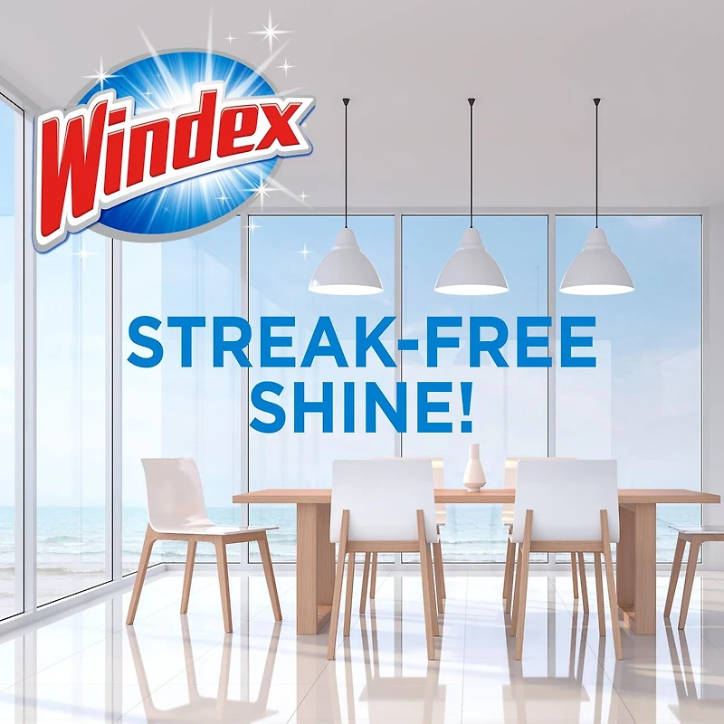 Windex Original Bleu Nettoyant pour verre et vitres, Bouteilles faites à 100 % de plastique recyclé, 765 mL