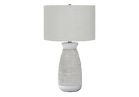 Monarch Specialties Lighting, 27"h, Table Lamp, Grey Ceramic, Grey Shade, Contemporary