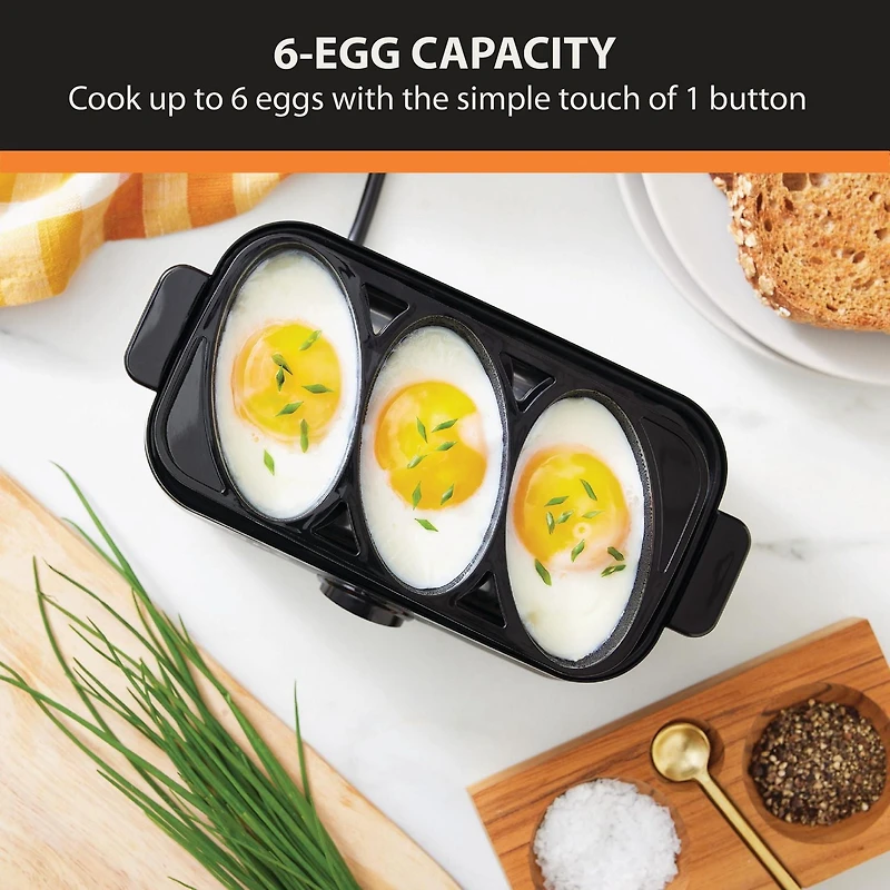 KRUPS Simply Electric Rapid Egg Cooker,  6-Egg Capacity for Hard Boil, Poached, Scrambled, Omelet