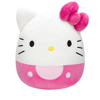 Squishmallows Original Sanrio - Peluche de 8 pouces de Hello Kitty avec une salopette rose - Peluche officielle de Jazwares