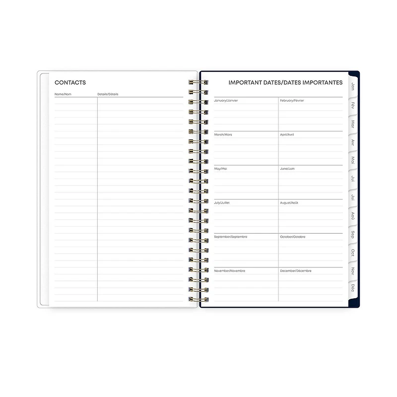 Agenda hebdomadaire/mensuel 2024, 5 po x 8 po, Blue Sky, Tiana