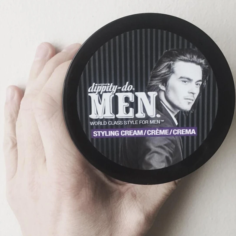 dippity-do MEN Crème coiffante Nourrissante et fortifiante pour cheveux épais et bouclés, enrichie d’ingrédients naturels comme l’huile de coco, l’aloès, afin de garder le contrôle sur l’humidité et m 180g