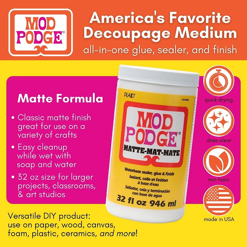Mod Podge 32 oz Matte, Glue, Sealer, & Finish