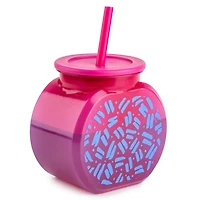 Mainstays Sip 40 OZ Fishbowl Tumbler with Lid and Straw, Pink