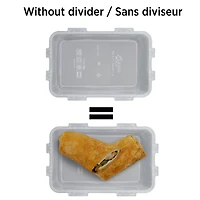 Starfrit LocknLock Plastic Bento Lunch Container - Removable Divider - 34oz/1L - Airtight & Leakproof - 4-Sided Locking Lid, Nestable and stackable