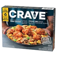CRAVE Spicy Szechuan Style Fried Chicken on Rice Frozen Meal, 300 G Box, CRAVE Spicy Szechuan Style Fried Chicken on Rice Frozen Meal, 300 g Box