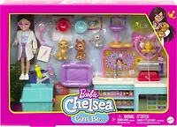 Barbie Chelsea Pet Vet Doll (Brunette) & Playset, 4 Animals, 18 Accessories, Ages 3+