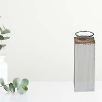 IH Casa Decor Bougeoir En Bois En Bois Blanc Avec Corde 8"