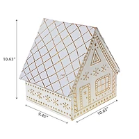 Gold And White Gingerbread Metal House