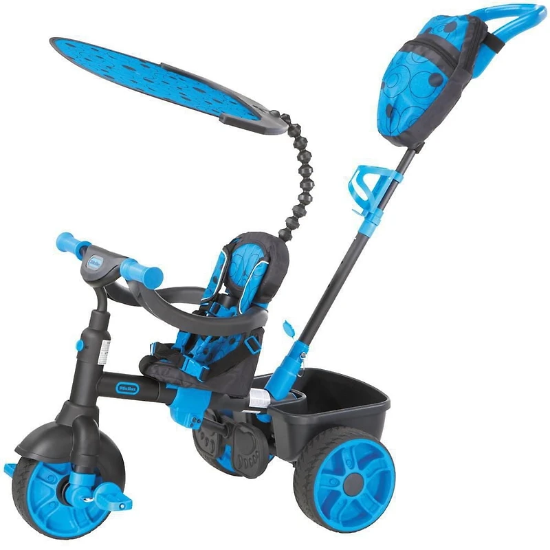 Tricycle 4 en 1, série de luxe, bleu fluo