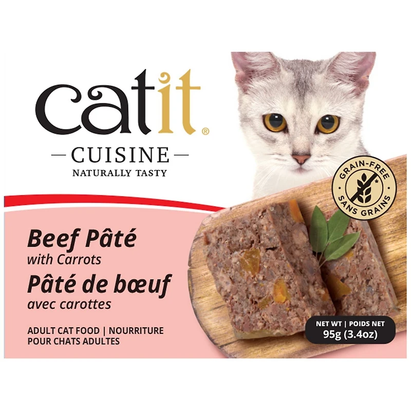 Catit Cuisine Beef Pâté with Carrots, Wet Cat Food, 95 g