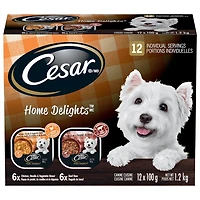 Cesar Home Delights Beef Stew and Chicken, Noodle & Vegetable Variety Pack Soft Wet Adult Dog Food, 12x100g