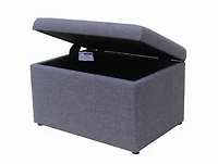 hometrends Faux Linen Storage Ottoman
