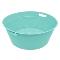 Mainstays 17.5-in Light Blue Plastic Round Party Tub with Handles, Perfect for Parties, 1 Piece