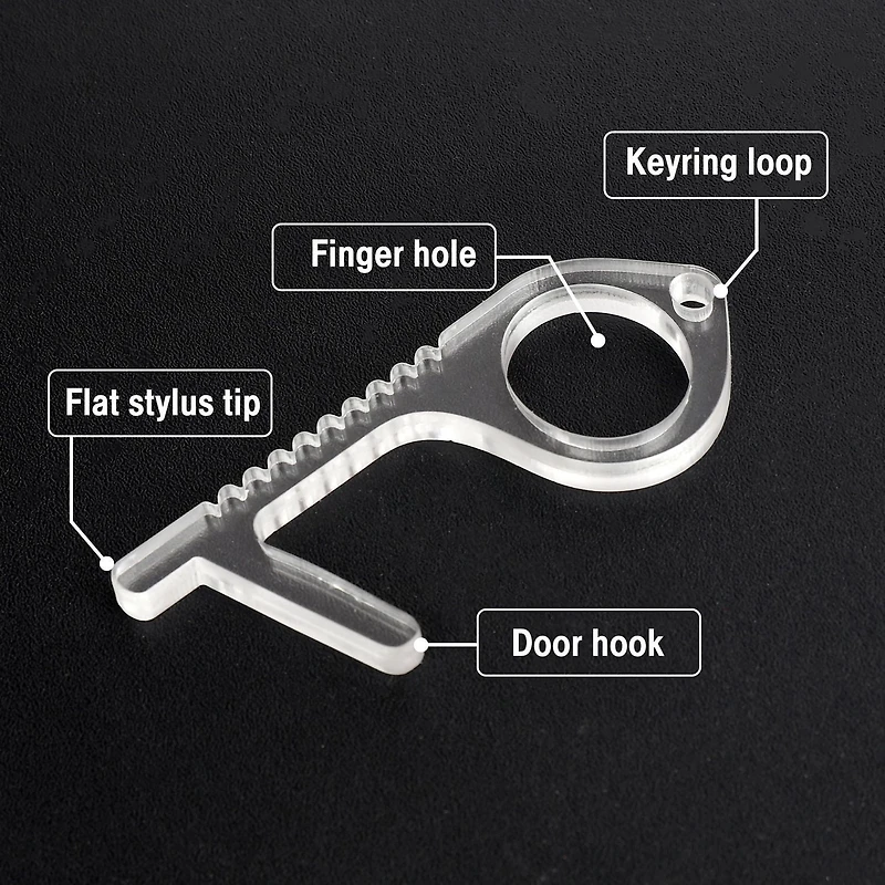 Touch-free Key-Clean Key Door Opener Tool, Keychain Stylus and Keeping Safe and Hygiene