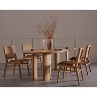 Antonella Cane Chair SET OF 2 avec siège rembourré en PU et dossier en rotin