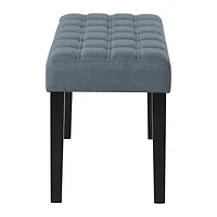 CorLiving California Fabric Upholstered and Tufted Entryway Accent Bench with Wood Legs