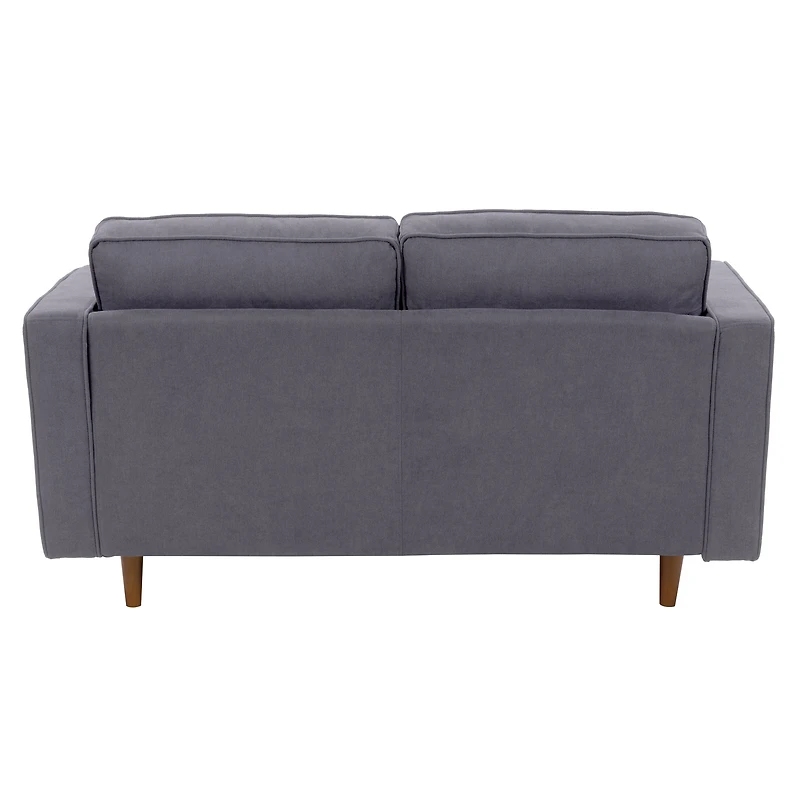 CorLiving Mulberry Fabric Upholstered Modern Indoor 2-Seater Loveseat with Tufted Back and 2 Bolster Cushions, Grey