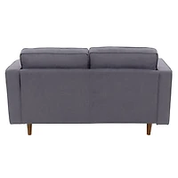 CorLiving Mulberry Fabric Upholstered Modern Indoor 2-Seater Loveseat with Tufted Back and 2 Bolster Cushions, Grey