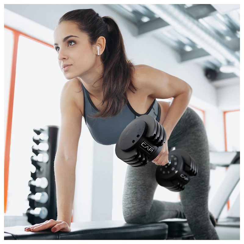 Haltère ajustable CAP Barbell, 25 lb (simple) / 50 lb (paire)