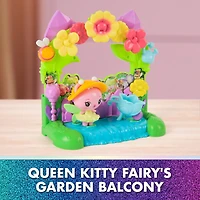 Gabby's Dollhouse: The Movie, Balcon Jardin de Queen Kitty Fairy, avec figurine et accessoires pour maison de poupée, jouets pour filles et garçons à partir de 3 ans
