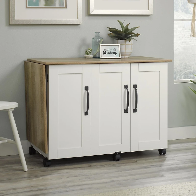 Sauder Table sur roulettes pour machine à coudre