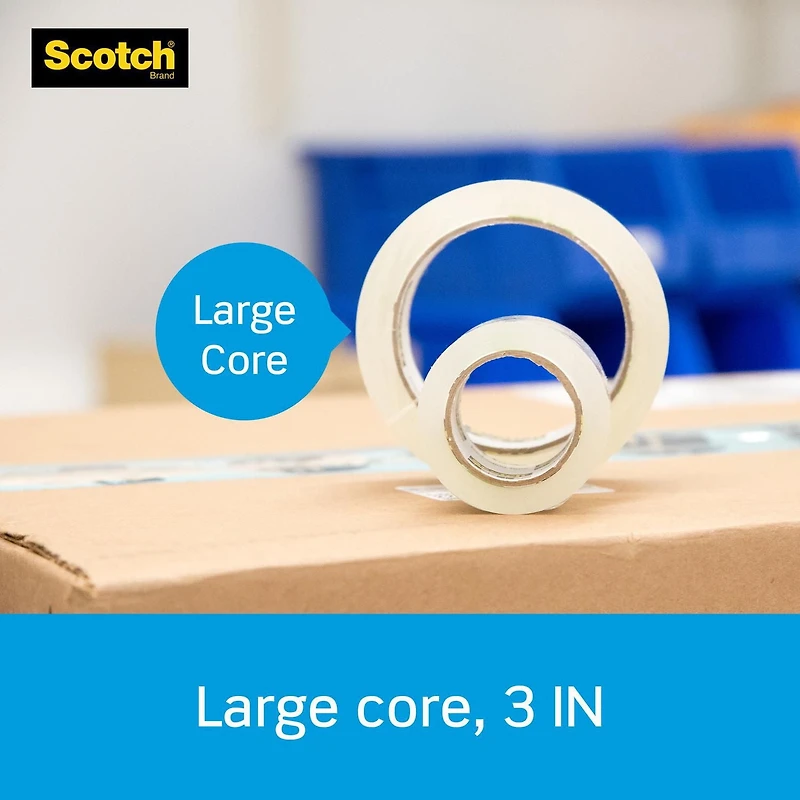 Scotch® Heavy Duty Shipping Packaging Tape 3850-3-ESF-RP4, 1.88 in x 54.60 yd (48 mm x 50 m), 3 Rolls/Pack, Packaging Tape