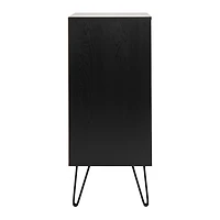 CorLiving Vintora Large Engineered Wood Open Shelved Turntable Media Stand