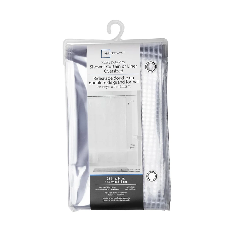 Doublure de rideau de douche en PEVA antimoisissure doux surdimmensionnée de Mainstays 183 cm x 213 cm